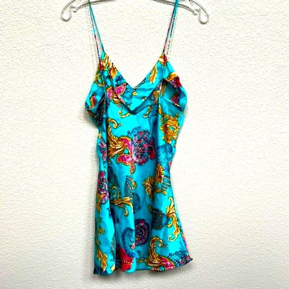 Victoria's Secret Vintage Size Small Silk Gold Label Starfish Robe Slip Set Gown - Picture 4 of 16